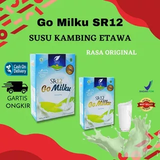 Susu Kambing Etawa Bubuk Go Milku SR12 Rasa Original Tawar Kemasan 600 GR 200 GR Meningkatkan Imun Tubuh Dan Melegakan Pernafasan Menurunkan Kolesterol Dan Asam Urat Original BPOM Tawar Dan Bebas Gula