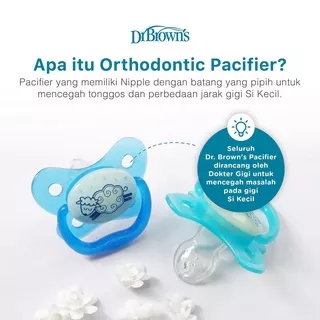 Dr. Browns PreVent Orthodontic Soother Glows in the Dark 6-12 m isi 2 Empeng Dr Browns empeng anak anti tonggos empeng bayi aman empeng aman empeng anti tonggos