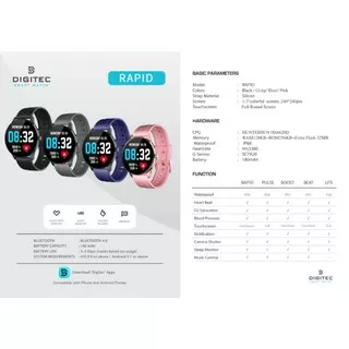 ORIGINAL! SMART WATCH DIGITEC DG RAPID DG LUNAR DG RUNNER DG ALPHA DG LITE DG DG PULSE DIGITEC SATRIA DEWA GATOT KACA DIGITEC SMART WATCH LANOS JAM TANGAN PINTAR DIGITEC ORIGINAL WATER RESIST GARANSI RESMI