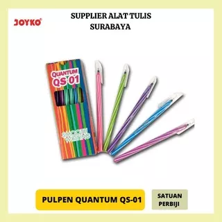 PULPEN / BOLPOIN / BALLPOINT PENA QUANTUM ULIR QS - 01 HITAM ORIGINAL 100% TERMURAH BEST SELLER