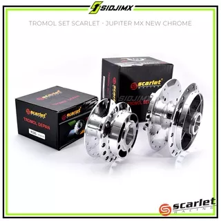 Tromol Set Depan Belakang SCARLET Jupiter MX New / Old Chrome Non Disk Tanpa Piringan Cakram