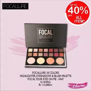 (READY & ORI) FOCALLURE 18 Color Highlighter Eyeshadow Blush Palette Focal Your Eyes FA47 FA 47