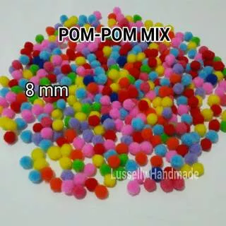 POM-POM Warna-Warni Ukuran 8mm dan 10mm