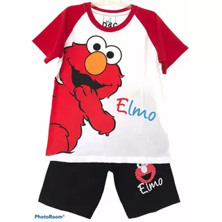 Baju Setelan Kaos Anak Laki Laki Monster Emo Elmo Kimono Putih 1-10 Murah