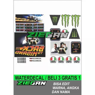 Water decal set helm back misano  2018 rossi