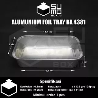 Alumunium foil tray BX 4381 tanpa tutup / mentai rice / macaroni schotel lasagna