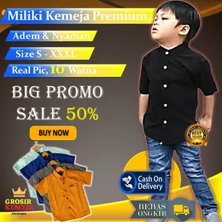 Baju Atasan Kemeja Kameja Kmeja Krmja Hem Hitam Item Htam Polos Couple Anak Kids Sd Laki Laki Pria Cowok Cowo Cwo Hitam Lengan Pendek Fashion Baju Polos Umur 1 2 3 4 5 6 7 8 Tahun Th Terbaru Kekinian Distro Premium Keren Hurley Original