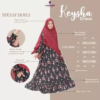 Keysha Dress by Sukahijab / ori sukahijab / khimar dijual terpisah
