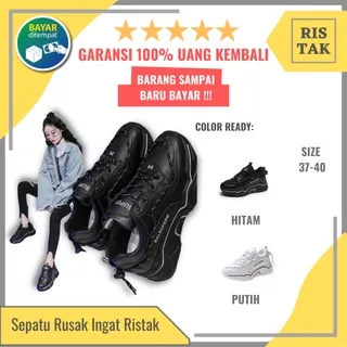 Sepatu Spatu Wanita Cewek Sneakers Snikers Snakers Kets Model Casual Wanita Korea Korean Style Hitam Putih Polos Wanita Sepatu Santai Jalan Jalan Trendy Wanita