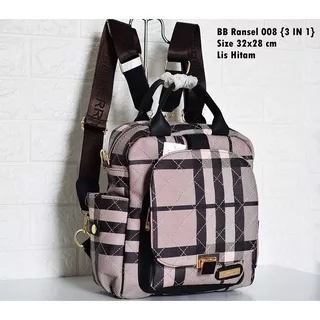 Tas Ransel Burberry 008 3IN1 (bisa ransel.selempang,handbag) // TAS IMPORT MURAH // TAS SELEMPANG