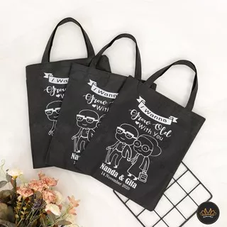 TOTE BAG !! Souvenir Pernikahan Wedding Nikah Gerabah Ultah Penganten Ulang Tahun Unik Lucu Suvenir