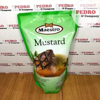 Maestro Mustard 1 kg - refill pack saus sauce kuning