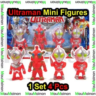 Mainan Ultraman Anak-Anak | Ultraman Mini Figures | Bisa Untuk Hiasan Kue Ulang Tahun 1 Set 4 Pcs