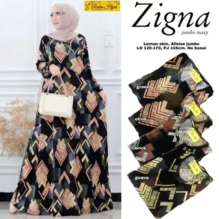 gamis jumbo wanita ld 120-170 zigna maxy allsize big size mat lemon skin ori redea hijab