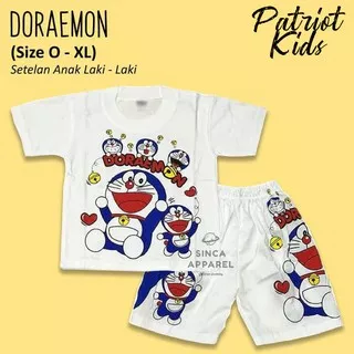 Baju Kaos Anak Murah Cowok Fashion Laki Laki Setelan Baju Celana Cowo Doraemon-081