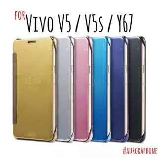 Flip Case Vivo V5 / V5s / Y67 Clear View Cover Standing Mirror Smart Case
