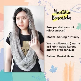 Mantilla Mantila Kerudung Misa Church Veil Benedicta Sarung/Infinity Veil