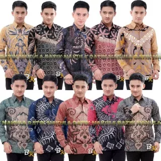 Batik Pria Lengan Panjang Gus Azmi BATIK NAKULA HRB026 motif KERATONAN Kode 002 size M L XL XXL