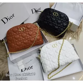 tas fashion import Dior selempang,tas branded motif  Dior Alma slingbag free box