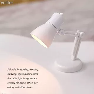 Table Lamp 2W 180° Adjustable Folding Reading Light Warm Eye Protection Night Light, White