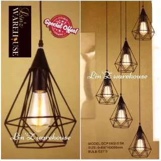 Lampu gantung void cabang 5 IRON CAGE pendant SPECIAL PRICE OFFER