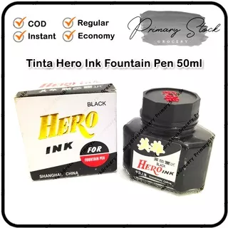 Tinta Hero Ink Fountain Pen No.64 Black Kaligrafi Menulis Indah Nib 50ml 50 ml