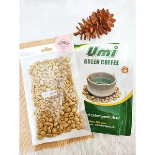 ( BISA COD ) READY LANGSUNG KIRIM UMI GREEN COFFEE ORIGINAL KOPI HIJAU PELANGSING ECER 50 & 100 gram