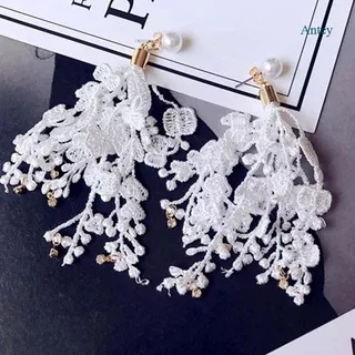 Antey Earring Female Drop Hanging Tassel Flower Fringe Dangle Statement Boho Lace