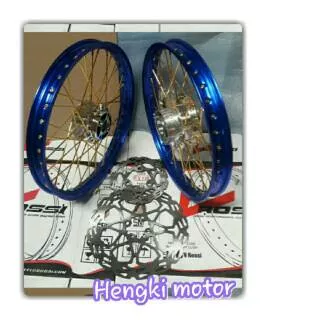 Velg satria fu ring rossi uk 140x17 wm blue dark jari jari gold