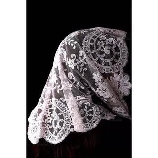 Mantilla Kerudung Misa Spanish Medallion Katolik