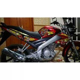 Striping lis sticker variasi vixion lama/old 2007-2013 BARONG putih-merah-hitam-biru