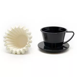 SUJI Wave Dripper 155 Black, White Paper Filter Wave