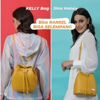 Tas Ransel Serut Wanita Kecil Selempang JIMS HONEY Mini Stylish Backpack Korea Cewek Import