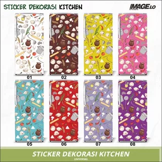 STIKER KULKAS 1 PINTU DAN 2 PINTU STICKER MOTIF KITCHEN LUCU ANTI AIR TAHAN PANAS LEM KUAT SUDAH DILAPISI ANTI GORES