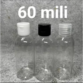 botol 60ml fliptop - botol plastik warna transparan - botol transparan botol bening botol handsanitizer botol isi 60ml