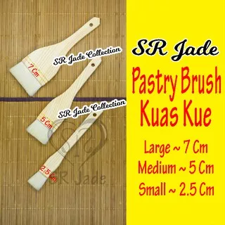 Pastry Brush Wool Kuas Kue Kuas Roti Kuas Loyang Gagang Kayu Wooden Handle Import