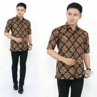 Kemeja Batik Lengan Pendek kode 21 Hem Murah Diskon Baju Couple Sarimbit Seragam Free Ongkir