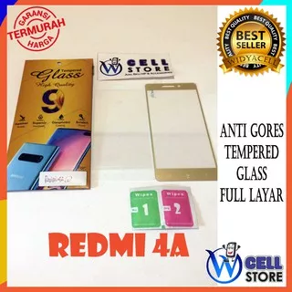 [WCELL] Full Cover Tempered Glass Warna For Xiaomi Redmi 4A / 4X / 3S