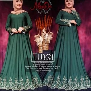 GAMIS TURQI #2 JUMBO BORDIR JERSEY SUPER BEST QUALITY GAMIS MUSLIM BORDIR