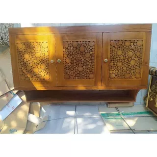 lemari kitchen set koin jati ukuran 150cm kayu jati plus finishing