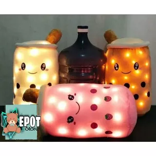 Boneka Boba Jumbo LED 60 cm Bubble Milk Tea Pearl Brown Sugar  Nanas Strawberry Anggur Jeruk Bordir Murah (harga grosir)