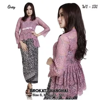 Atasan kebaya modern wisuda navy brokat bali modif W3H9 Kebaya wanita Murah Modern Brokat Pesta