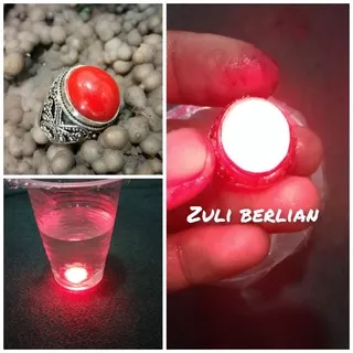 Cincin batu merah delima nyala