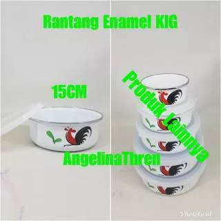 Rantang Enamel KIG 15CM - kotak sayur Anti tumpah Enamel FOODGRADE