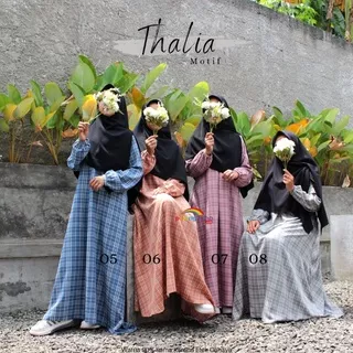 Gamis Thalia polos bahan wolfis premium | gamis thalia motif bahan shakilla | by Pelangi Hijab | 1 kg muat 2 baju | busui friendly