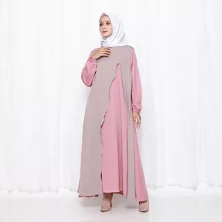 Kyoya Dress Muslim Baju Gamis Wanita Model Terbaru Syafira Crop Layer Dress