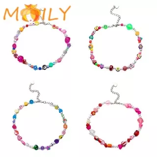 MOILY Fashion Accessories Pearl Bead Necklace Gift Bohemian Style Choker Flower Party Women Girls Jewelry Lovely Colorful