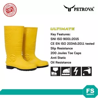 Sepatu Safety Boot Petrova Ultimate Safety Boots Steel Toe PVC