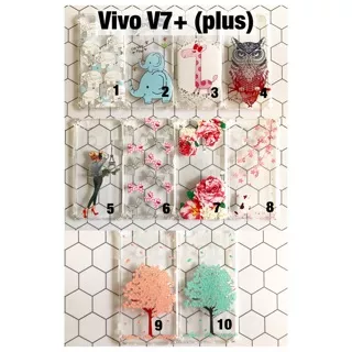 Silikon anticrack vivo v7+ v7 plus case softcase owl gajah cat sakura cewe flower rose mawar murah