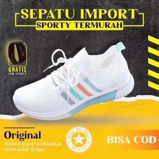 Sepatu Sneakers Olahraga Running Zumba Joging Wanita Import Slip On Wanita Spatu Seoatu Sneakers Snaker Sniker Snikers Sneaker Jogging Lari Korea Santai Casual Korean Style Lucu Hitam Putih Polos Cewe Cewek Import wanita Kekinian Terbaru SP12